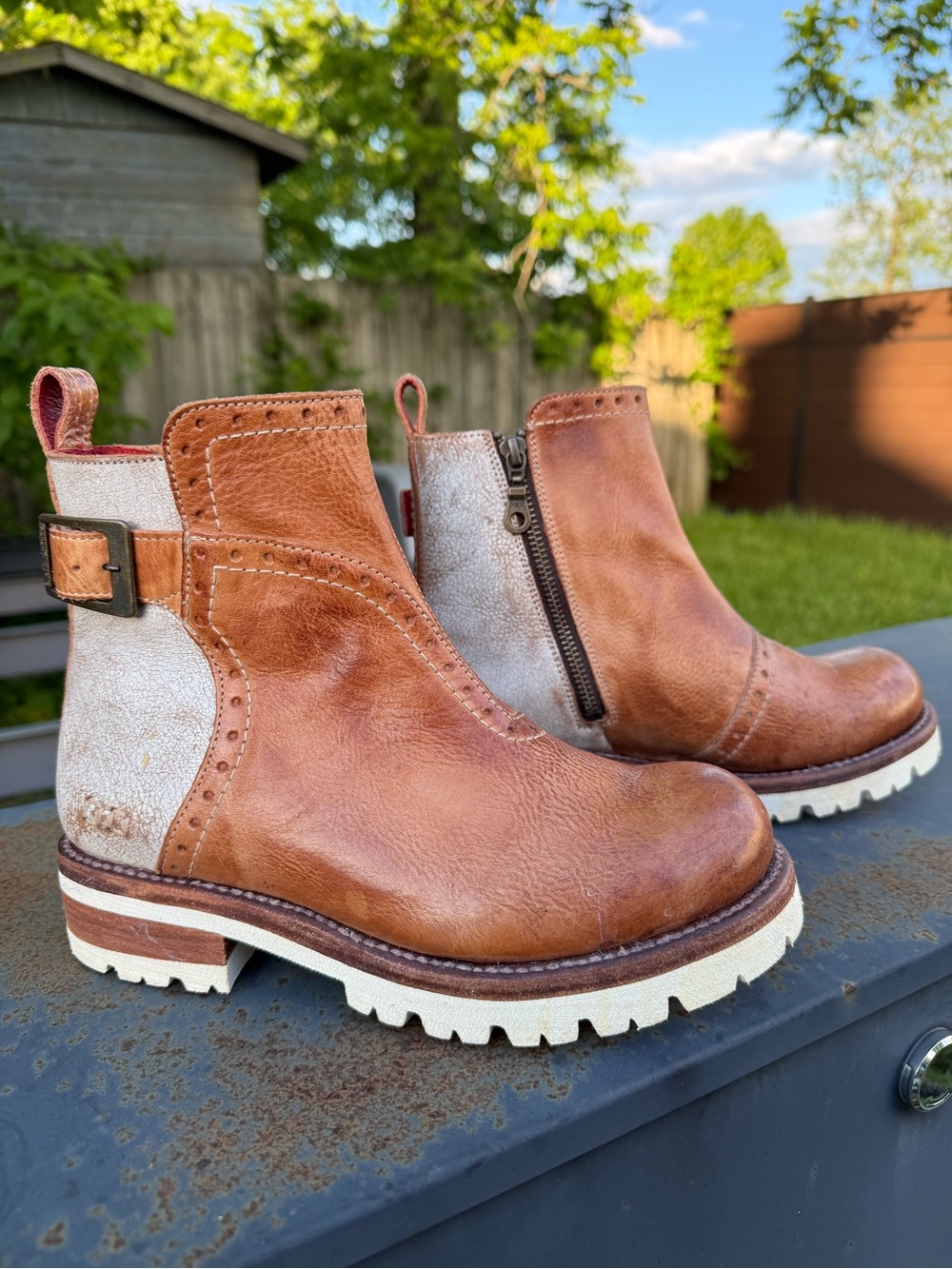 Bed Stu Brianna Leather Boots Women's size 7.5 Tan Rustic Nectar Brown